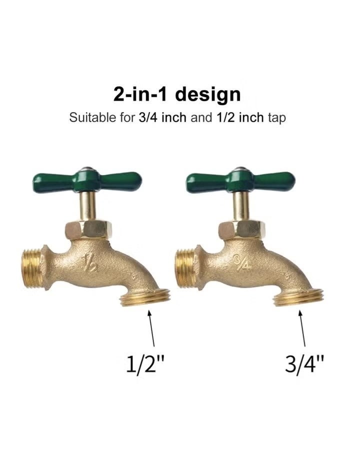 4 PCS Tap Connector for Hose Pipe, 3/4″ and 1/2″ Outdoor Tap Connector for Garden Irrigation Watering Fittings - Image 2